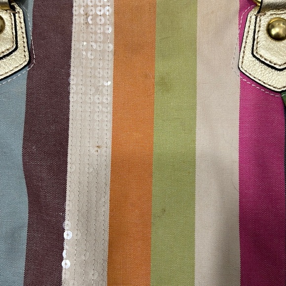 Vintage Coach Poppy Heritage Legacy Stripe Tote/Satchel Bag - Picture 12 of 16